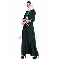 Embroidered Umbrella abaya- Bottle Green Embroidered Umbrella abaya- Bottle Green